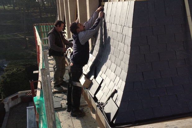 Détails de la pose des ardoises-construction-logement-Conflans-Sainte-Honorine