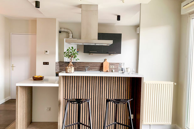 Ouverture Cuisine sur pièce à vivre-renovation-appartement-Saint-Étienne