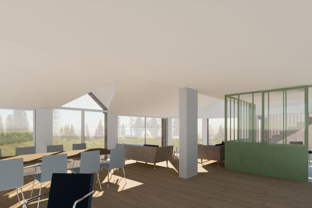 Vue depuis la salle à manger-renovation-maison-Locoal-Mendon