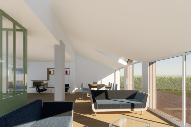 Vue depuis le salon-renovation-maison-Locoal-Mendon