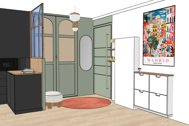 Entrée-amenagement-appartement-Vincennes