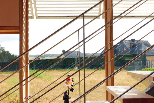 Escalier et transparence-construction-maison-Cléguérec