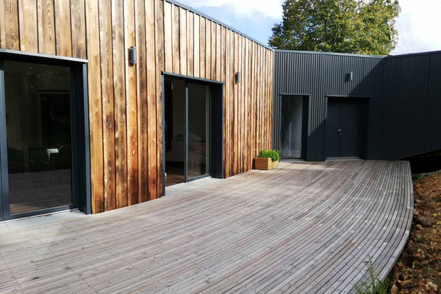 Terrase en bois sur chant-construction-maison-Morlaix