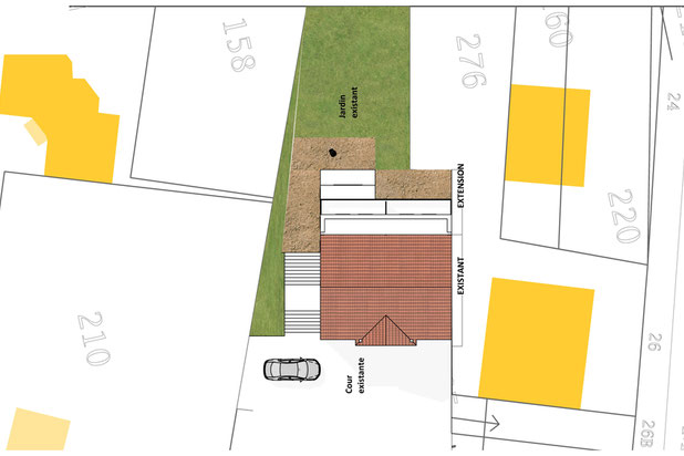 Plan Masse-agrandissement_extension-logement-Chennevières-sur-Marne