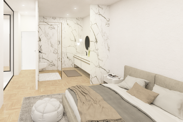 Espace chambre de la villa contemporaine-amenagement-maison-Èze