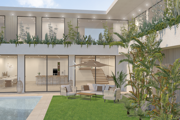 Extérieur de la villa contemporaine-amenagement-maison-Èze