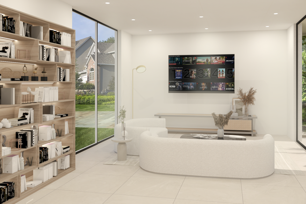 Salon de la villa contemporaine-amenagement-maison-Èze