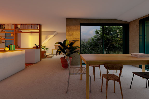 Vue du Séjour Lot 1-construction-maison-Beaussais-sur-Mer
