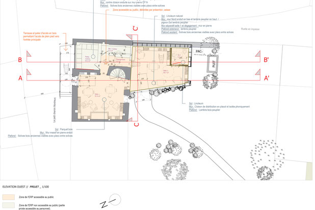 Plan d'accessibilité-agrandissement_extension-cafe_restaurant-Pleudihen-sur-Rance