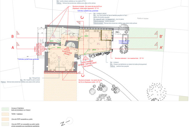 Plan de sécurité incendie-agrandissement_extension-cafe_restaurant-Pleudihen-sur-Rance