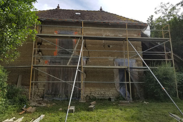 Intervention sur mur pisé - Corps d'enduit terre crue-construction-autre-Redon