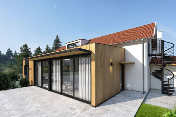 Intégration de l’extension-agrandissement_extension-extension-Pruniers-en-Sologne