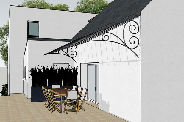 Prise de vue 3D du projet-surelevation-maison-Nantes