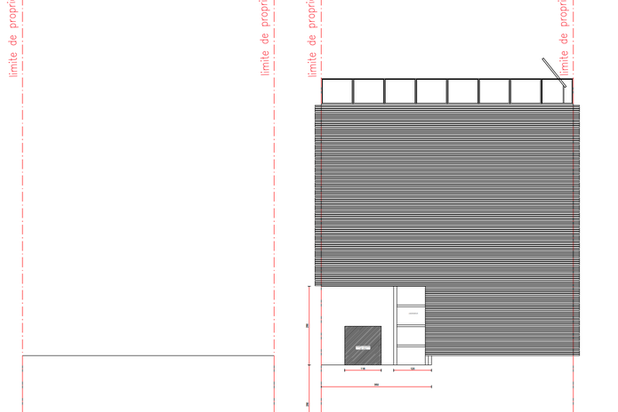 Extrait d'une élévation du dossier-surelevation-garage-Angers