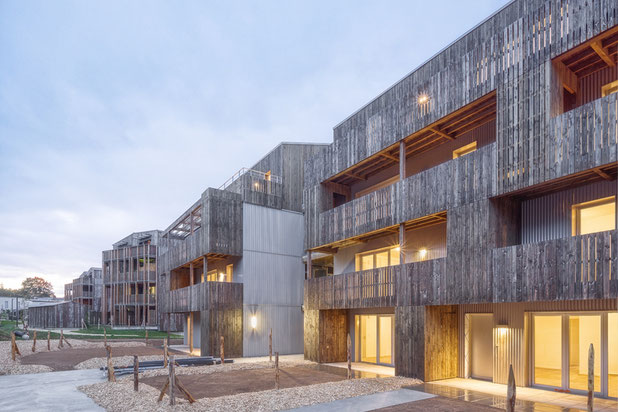 Vue côté coeur d'ilot-construction-logement-Orvault