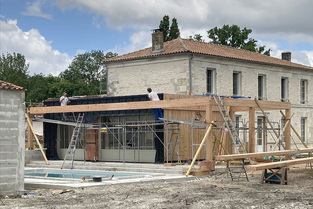 Bardage extérieure et ossature bois-agrandissement_extension-maison-Cognac