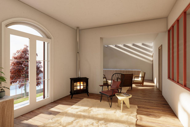 vue du salon-renovation-maison-Bayonne