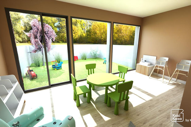 Projection 3D du projet micro crèche-amenagement-boutique_local-Le Quesnoy