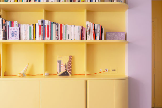 Bibliothèque sur mesure-rehabilitation-appartement-Paris