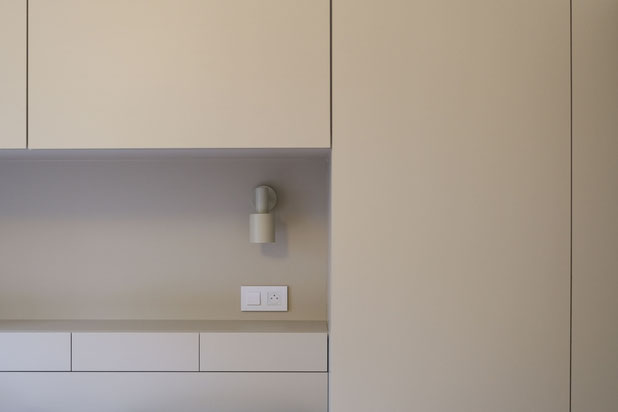 Chambre principale - tête de lit intégrée-rehabilitation-appartement-Paris