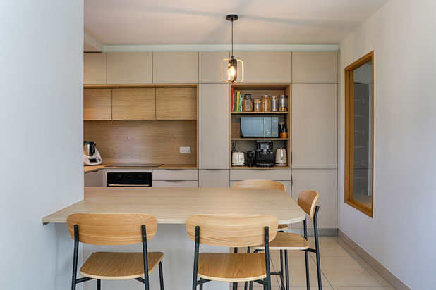 Cuisine avec ilot repas-amenagement-maison-Muzillac