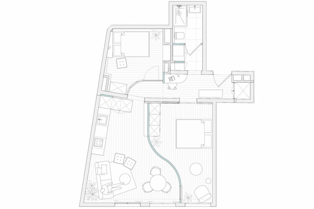 Le projet en plan-renovation-appartement-Paris