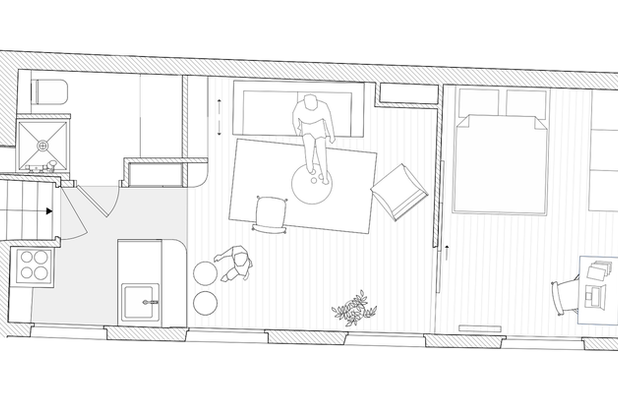Le projet en plan-amenagement-appartement-Paris