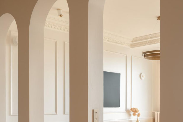 Détails des arches de la salle de séjour-renovation-appartement-Neuilly-sur-Seine