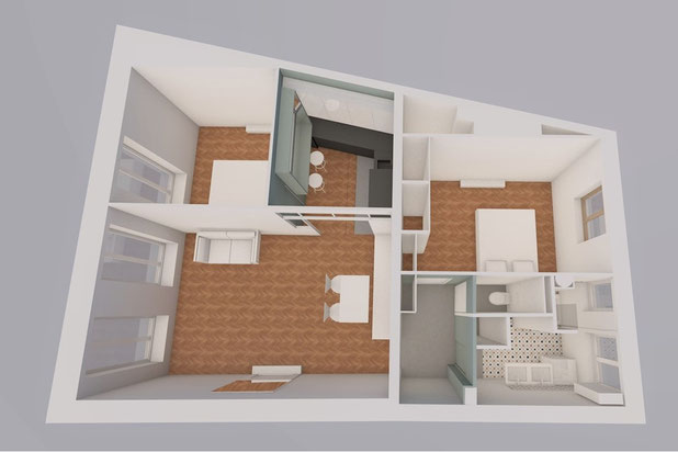 Maquette 3D-amenagement-appartement-Paris