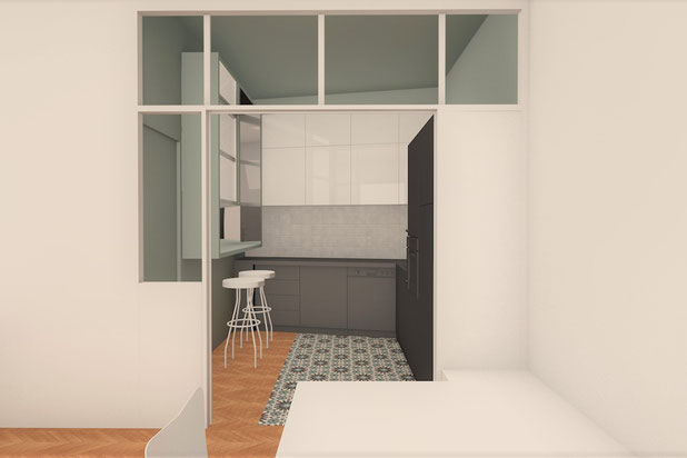 Perspective 3D-amenagement-appartement-Paris