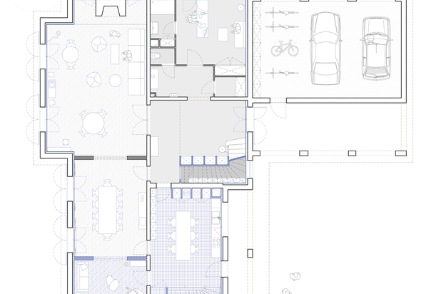 plan du rez-de-chaussée-renovation-maison-Charbonnières-les-Bains