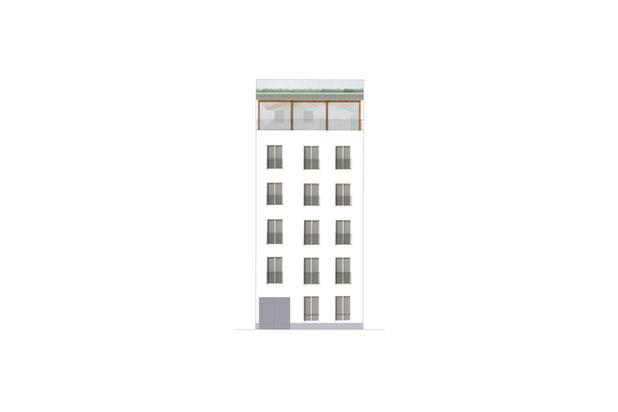 Façade sud-surelevation-logement-Clichy