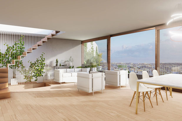 Séjour-surelevation-logement-Clichy