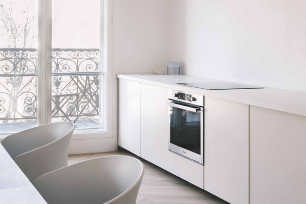 Séjour et cuisine-renovation-appartement-Paris