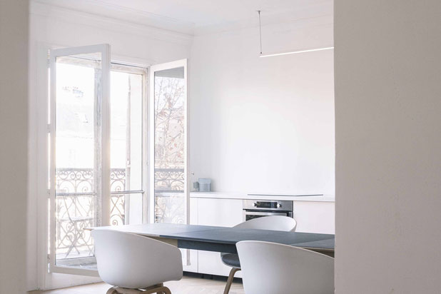Séjour et cuisine-renovation-appartement-Paris