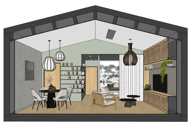 Studio Oléron - Axonométrie-rehabilitation-maison-Saint-Pierre-d'Oléron