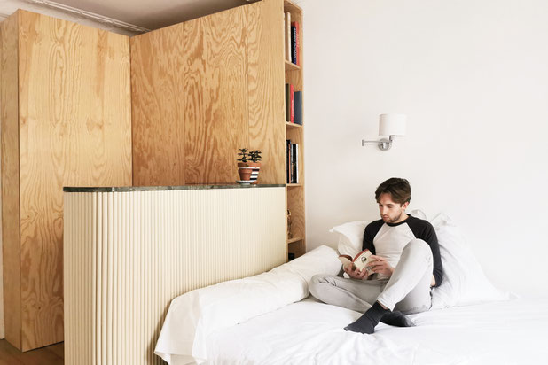 Meuble tête de lit/dressing/bibliothèque-rehabilitation-logement-Paris
