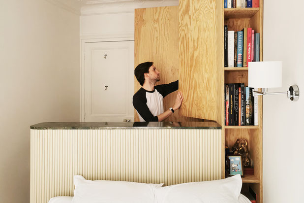 Meuble tête de lit/dressing/bibliothèque-rehabilitation-logement-Paris