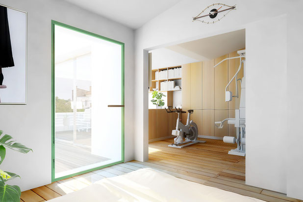 bureau / salle de sport-surelevation-maison-Bordeaux