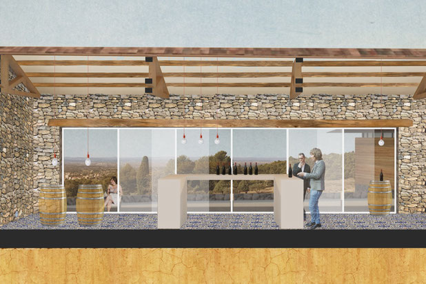 Caveau de dégustation-construction-local-Crillon-le-Brave