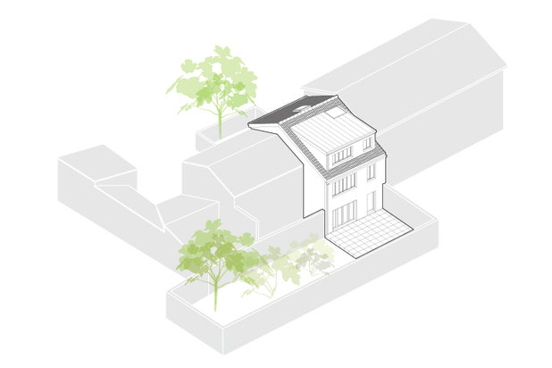Axonométrie-surelevation-maison-Paris