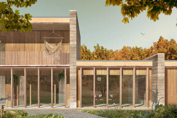 Vue extérieure - Façade Sud-construction-maison-Espoey