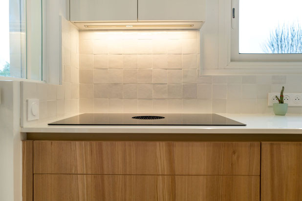 Cuisine - verrière et menuiserie sur mesure-renovation-maison-Marnes-la-Coquette