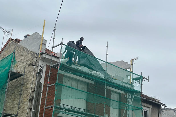 Chantier en cours-surelevation-maison-Cachan