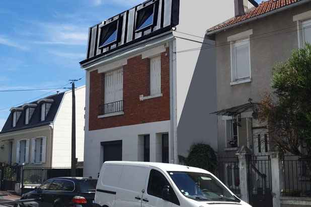 Projection 3D-surelevation-maison-Cachan