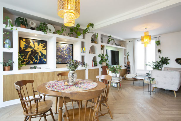 Salon - Menuiserie sur mesure-renovation-maison-Cachan