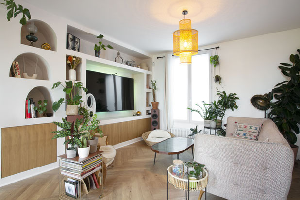 Salon - Menuiserie sur mesure-renovation-maison-Cachan