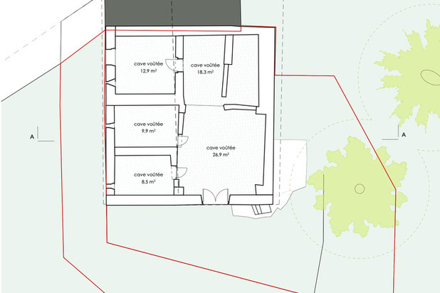 plan rez inférieur existant-rehabilitation-maison-Autichamp