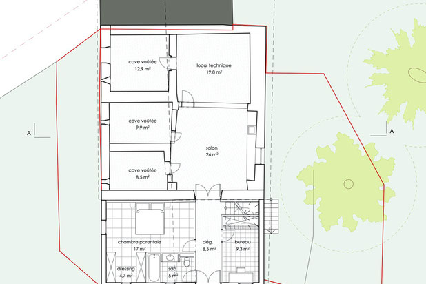 plan rez inférieur projet-rehabilitation-maison-Autichamp