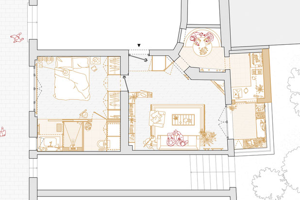 Plan RDC-rehabilitation-appartement-Paris